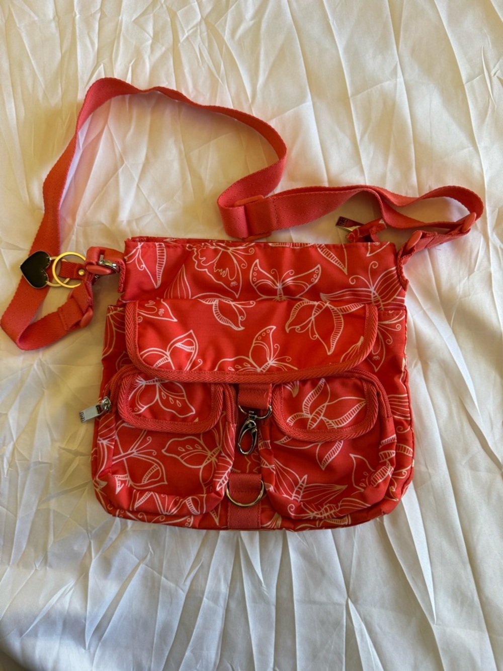 GAL crossbody orange butterfly print bag